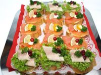 Canapee Lachs u. Forelle Tablett